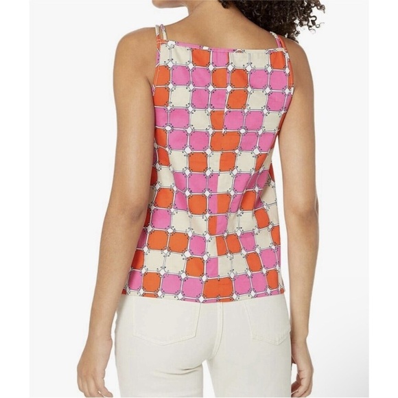 Trina Turk Pink and Orange Geometric Tank Top - Picture 2 of 11
